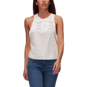 Free People Window Crochet Tank Top Sleeveless Ivory Size Medium NEW